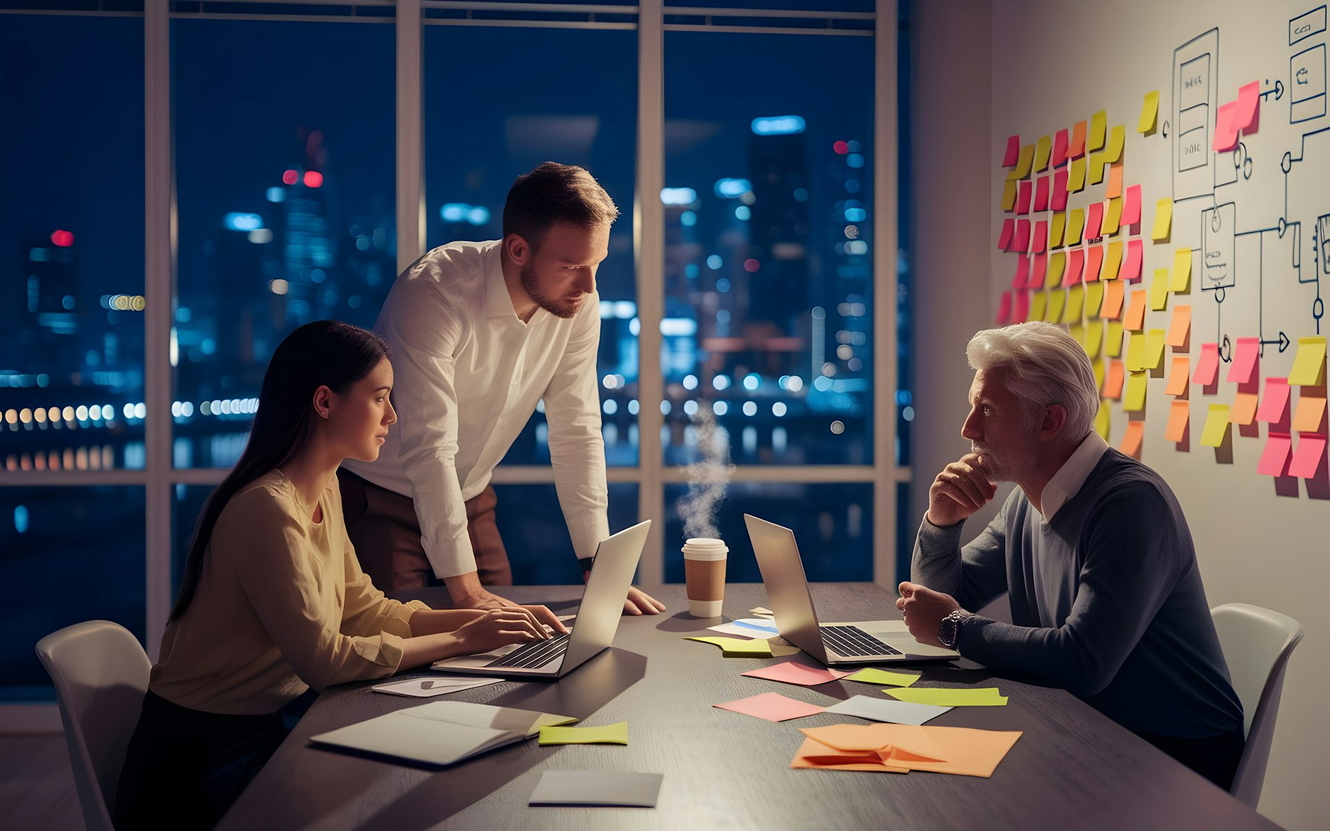 Consultor financiero profesional trabajando con gráficos y documentos de planificación financiera